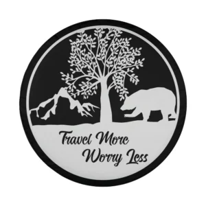 mountain tree bear travel more worry less camping spare tire cover design only