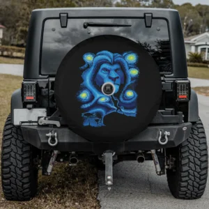 Mufasa starry midnight pride rock spare tire cover with camera hole for Jeep