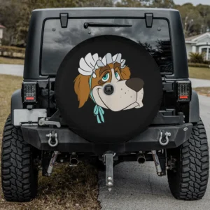 Nana St. Bernard dog bonnet big face Disney Peter Pan spare tire cover with camera hole