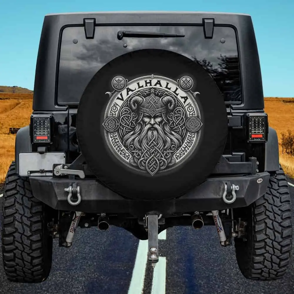 Odin mask runes Norse compass Viking spare tire cover for Mercedes G-Class with no camera hole