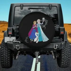 olaf snowflake sisters portrait disney frozen spare tire cover without camera hole