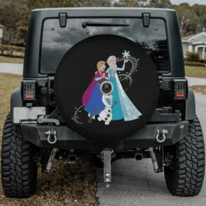 olaf snowflake sisters portrait disney frozen spare tire cover with camera hole