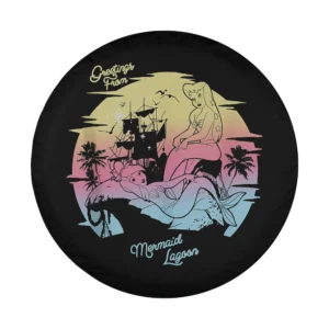 Disney Peter Pan Mermaid Lagoon pastel mermaid and pirate ship design for spare tire cover