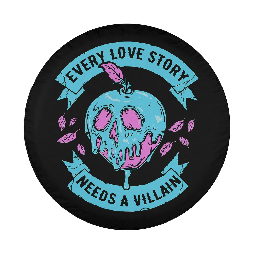 poison apple skull banner disney villains design only spare tire cover