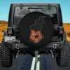 Powerline zigzag hair Goofy Movie spare tire cover with bold cartoon head, no camera hole