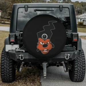 Powerline zigzag hair Goofy Movie spare tire cover for Jeep with backup camera hole