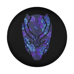 Black Panther mask with purple blue floral pattern design only