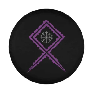 Purple rune diamond Norse compass Vikings design closeup