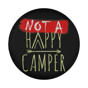 red paint stroke not a happy camper design for camping spare tire cover