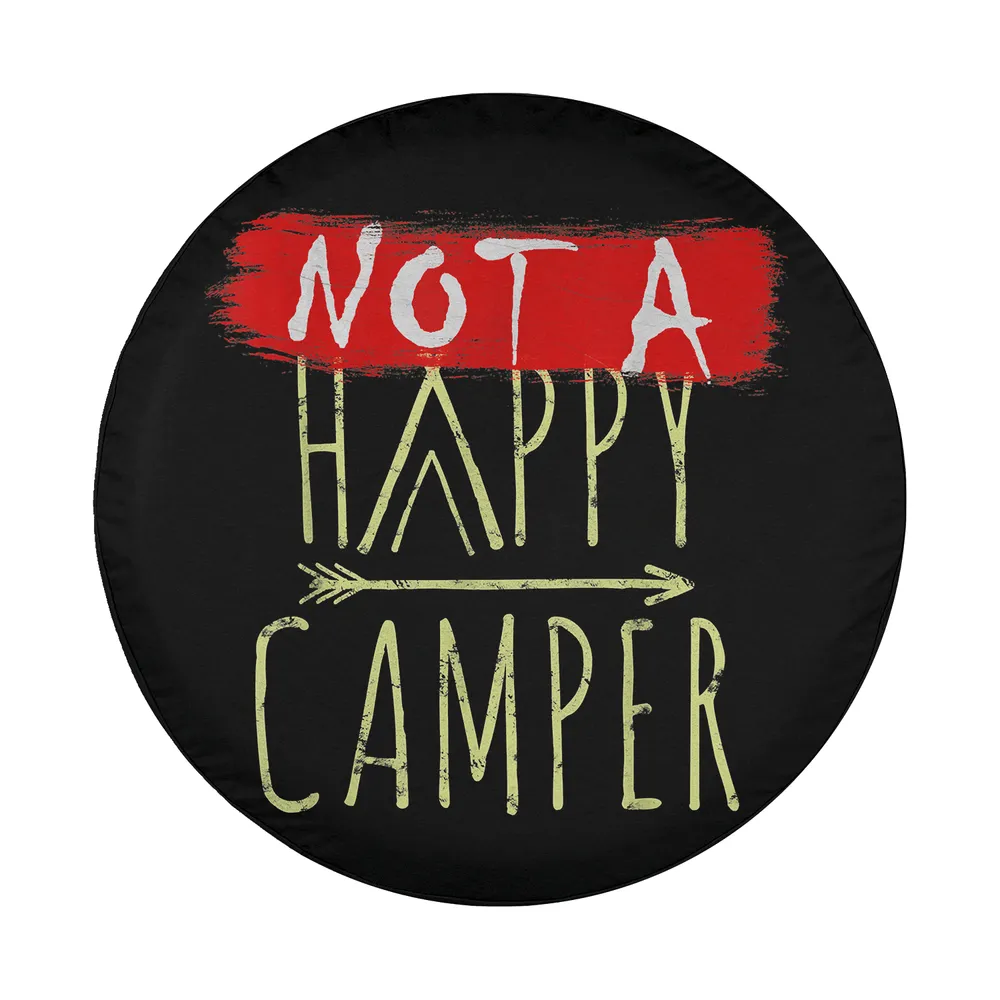 red paint stroke not a happy camper design for camping spare tire cover