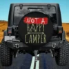 red paint stroke not a happy camper spare tire cover no camera hole for Jeep SUV RV