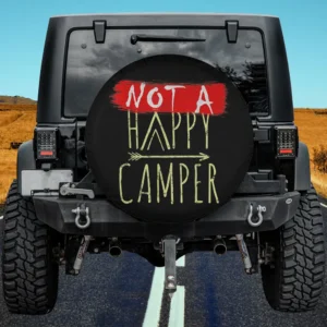 red paint stroke not a happy camper spare tire cover no camera hole for Jeep SUV RV