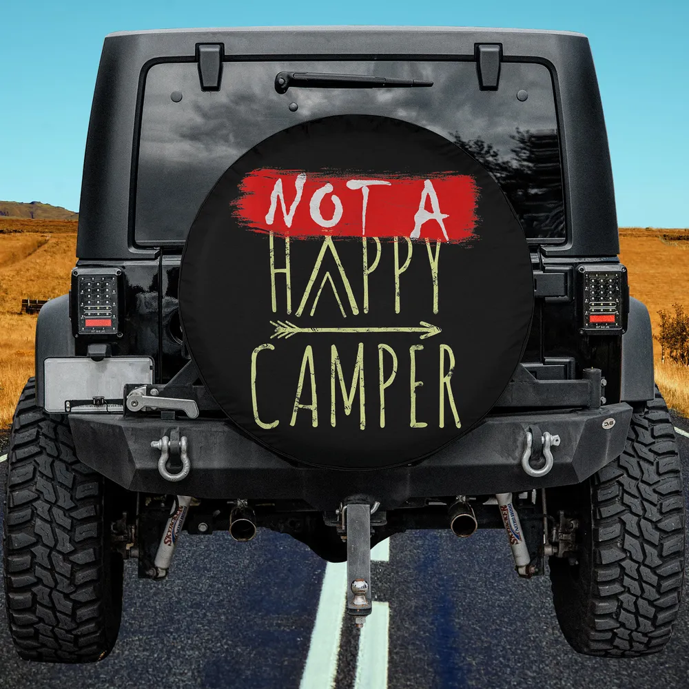 red paint stroke not a happy camper spare tire cover no camera hole for Jeep SUV RV
