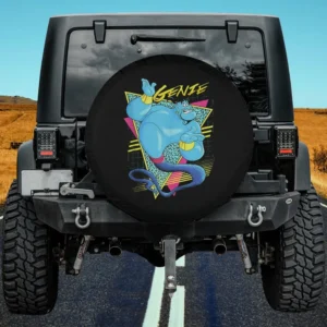 Retro abstract Genie triangle Disney Aladdin spare tire cover with no camera hole for Jeep and SUV