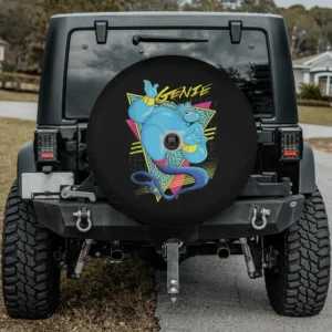 Retro abstract Genie triangle Disney Aladdin spare tire cover with backup camera hole for Jeep Wrangler