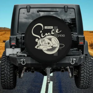 Retro loyal Pluto since 1930 Disney spare tire cover with vintage design for Jeep, no camera hole