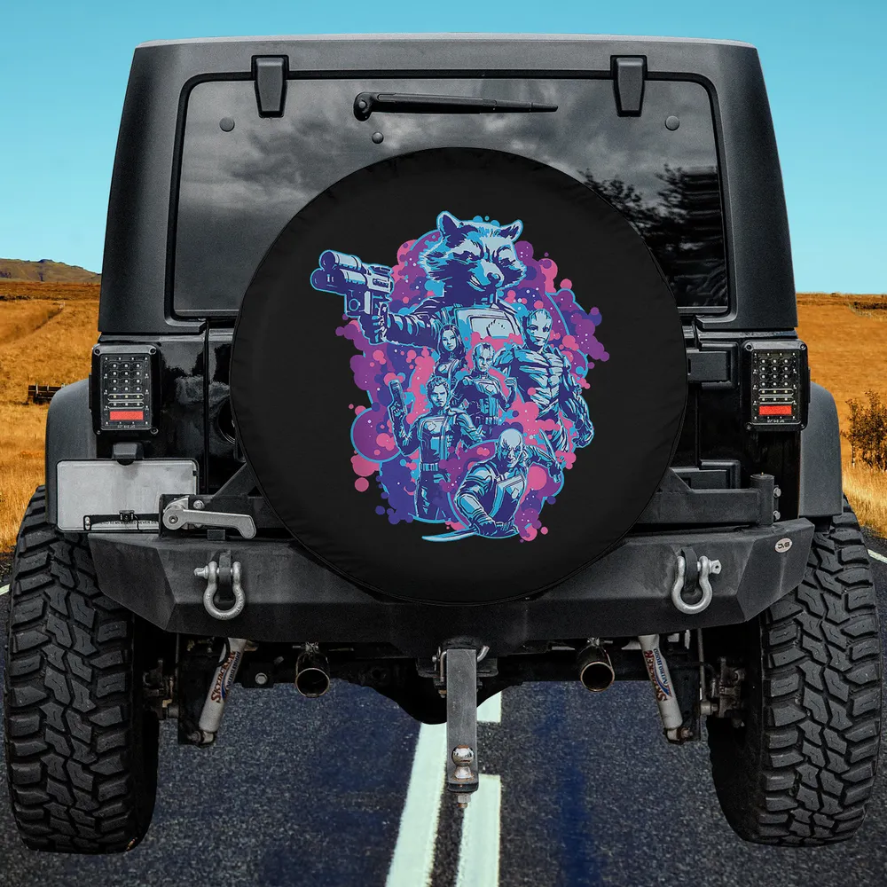 Rocket Raccoon Blaster Guardians Galaxy Team Spare Tire Cover