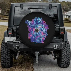 Guardians of the Galaxy Rocket Raccoon blaster team spare tire cover with camera hole