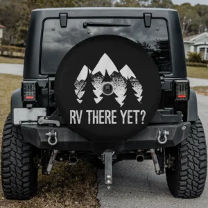 RV There Yet mountain graphic camping spare tire cover with camera hole option