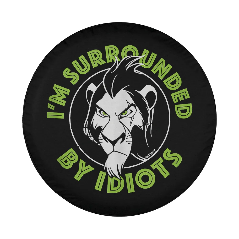 scar neon green surrounded by idiots spare tire cover design only