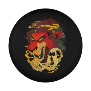 scar red hue lion skull disney spare tire cover design only