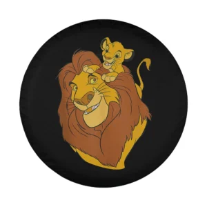 Simba and Mufasa Lion King father son design only spare tire cover art