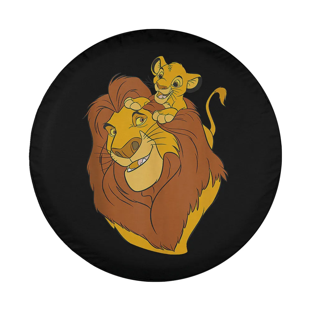 Simba and Mufasa Lion King father son design only spare tire cover art
