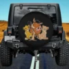 Simba Timon Pumbaa Nala Lion King spare tire cover on Jeep with no camera hole