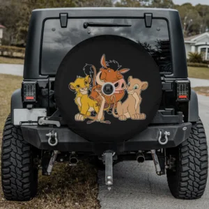 Simba Timon Pumbaa Nala Lion King spare tire cover with backup camera hole option