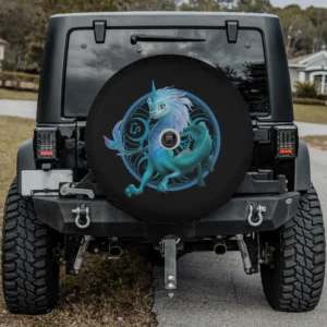 Sisu dragon mystical rune Disney Raya spare tire cover with camera hole for SUV