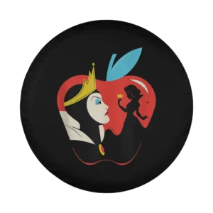 Minimalist Disney princess evil queen and snow white apple design