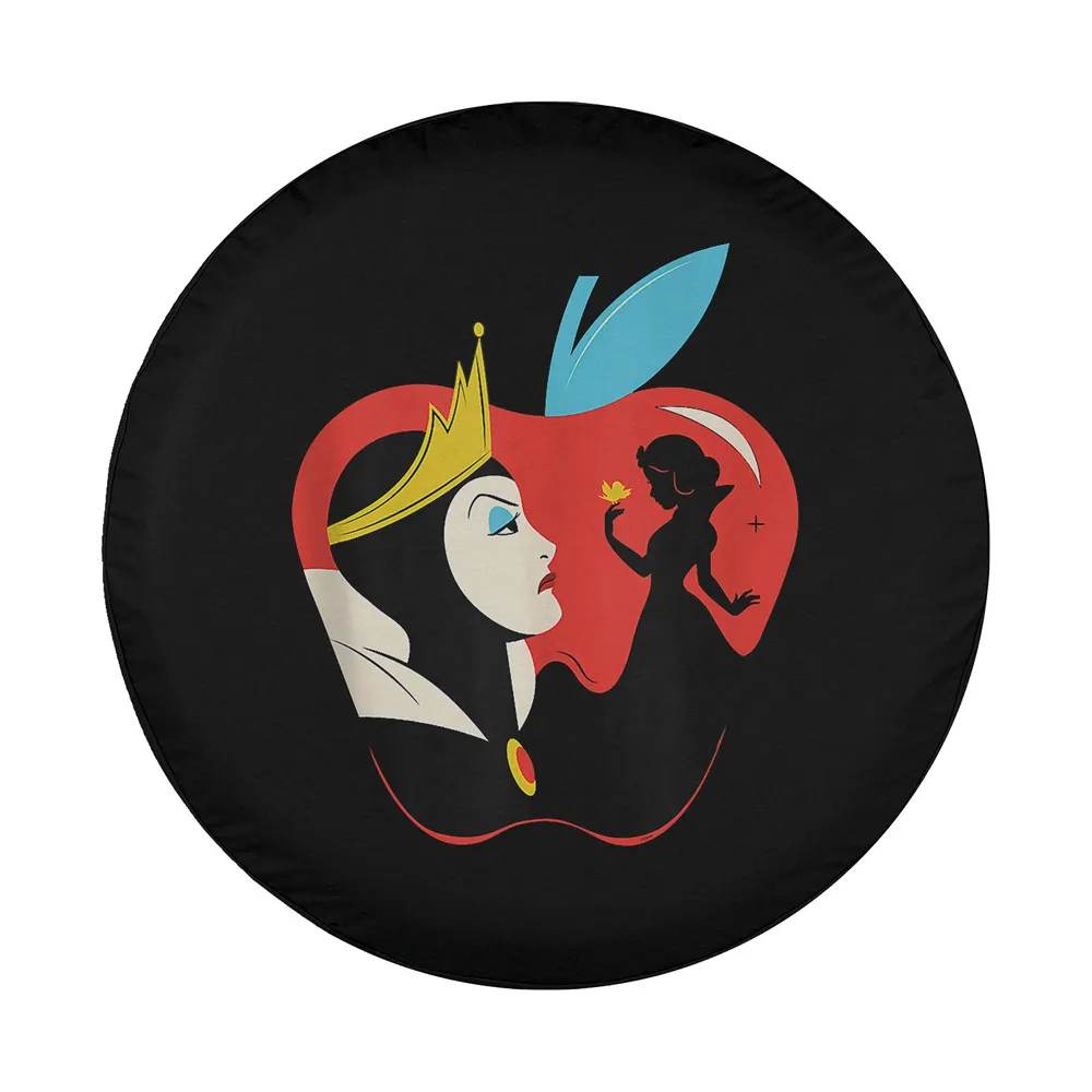 Minimalist Disney princess evil queen and snow white apple design