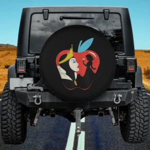 Red apple evil queen silhouette snow white spare tire cover no camera hole for Jeep
