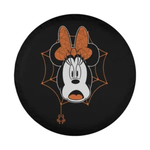 spider web bow Minnie Mouse Halloween design closeup