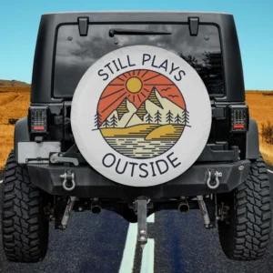 still plays outside sun mountain nature scene spare tire cover no camera hole