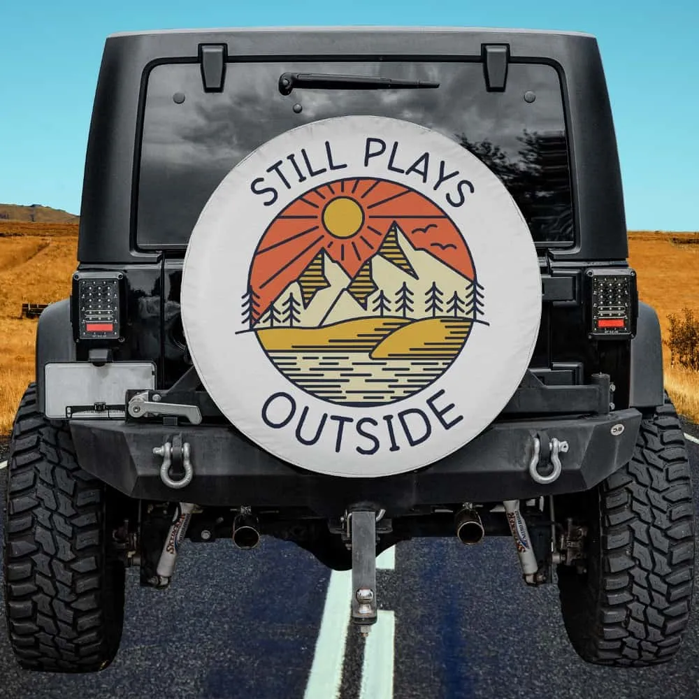 still plays outside sun mountain nature scene spare tire cover no camera hole