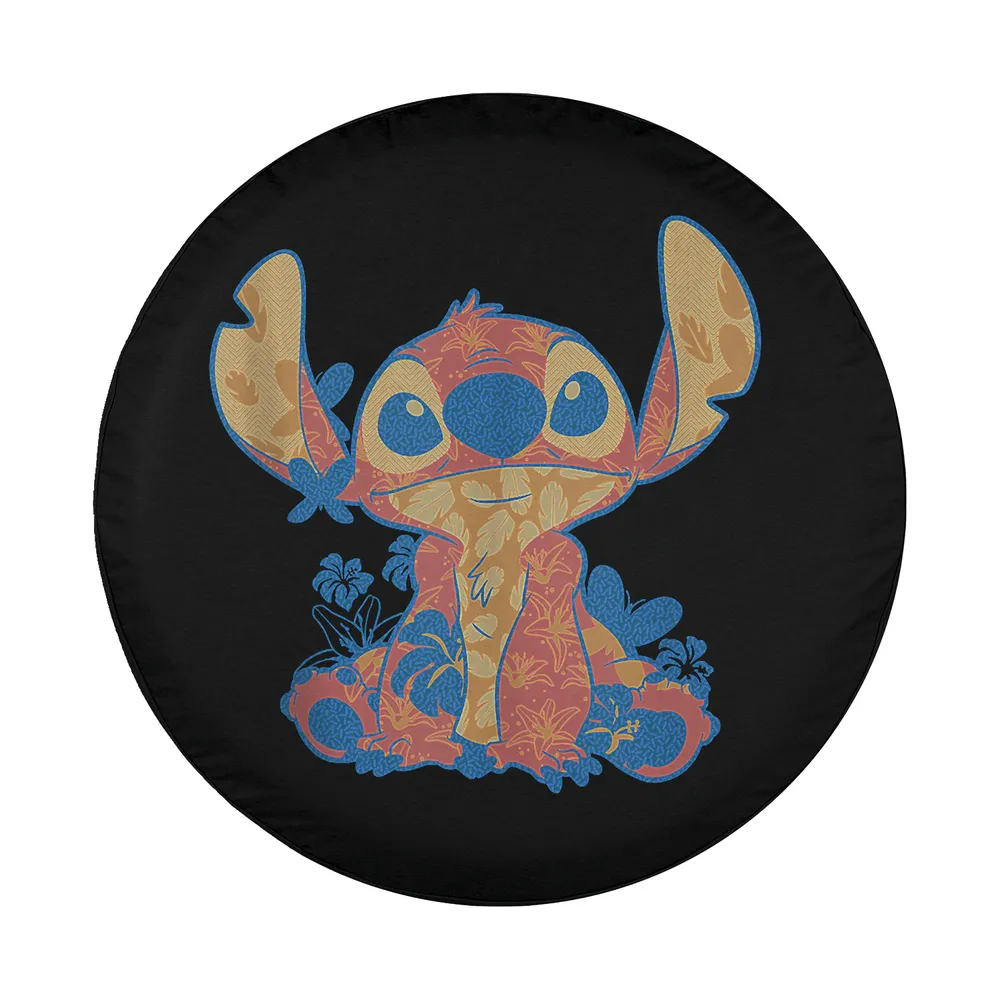 Stitch Hawaiian floral print cartoon design for Disney movie spare tire cover