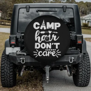 teepee arrow camp hair don't care spare tire cover with camera hole for Jeep and RV camping