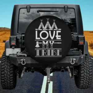 teepee tomahawk love my tribe spare tire cover without camera hole for Jeep RV