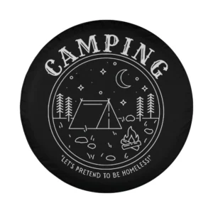 tent campfire moon camping pretend to be homeless design only spare tire cover