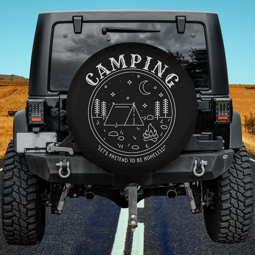 tent campfire moon camping pretend to be homeless spare tire cover no camera hole
