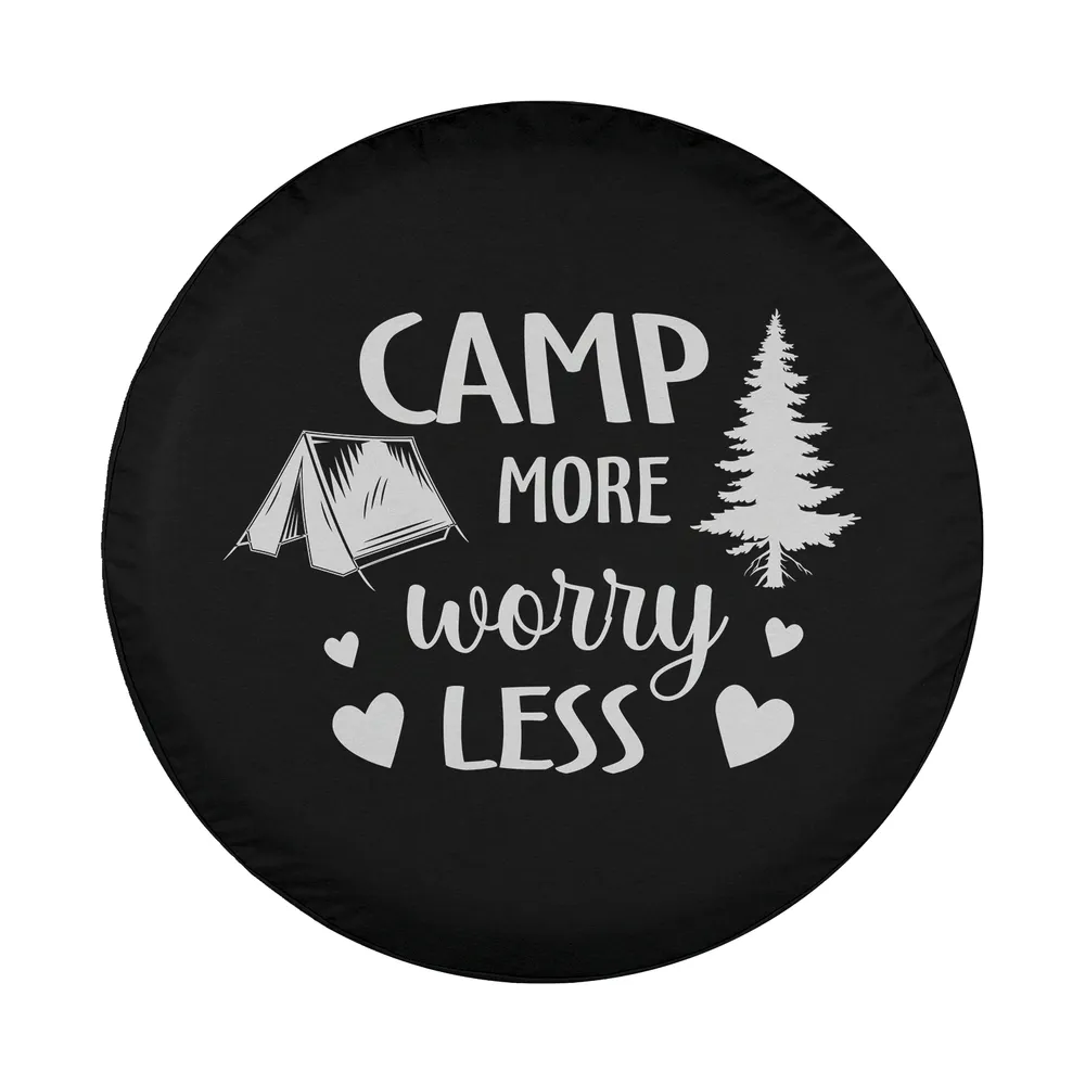 Tent and pine tree camp more worry less design for camping spare tire cover