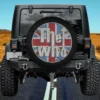 Distressed Union Jack circle The Who logo spare tire cover for Mercedes G-Class without camera hole