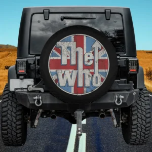 Distressed Union Jack circle The Who logo spare tire cover for Mercedes G-Class without camera hole