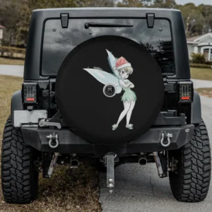 Tinker Bell Santa hat fairy wings spare tire cover with camera hole