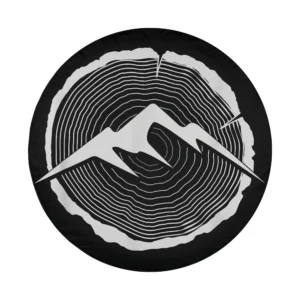 tree rings mountain silhouette camping spare tire cover design only