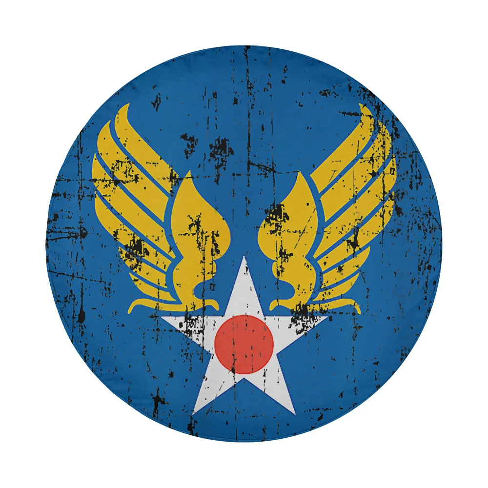 Distressed golden wings star US Army Air Force vintage spare tire cover design only