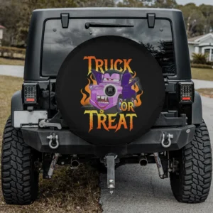 Vampire truck flames Disney Pixar Cars Halloween spare tire cover with camera hole