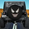White Venom Eyes Big Grin Marvel Halloween Spare Tire Cover
