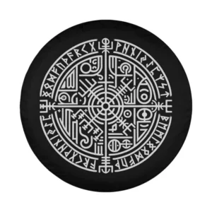 Viking Vegvisir Walhalla Runes Nordic Compass design for Mercedes G-Class spare tire cover